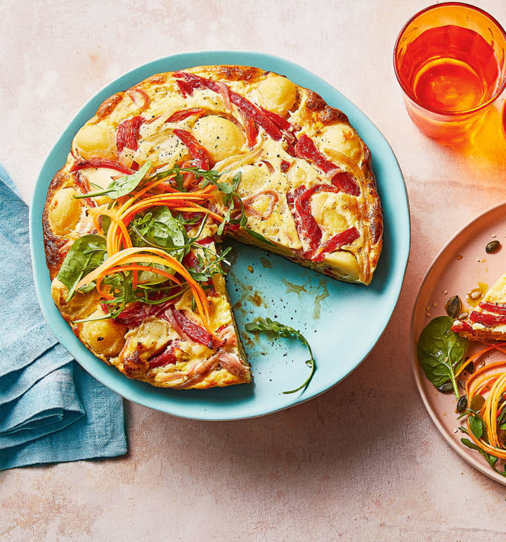 Ham and roasted pepper tortilla