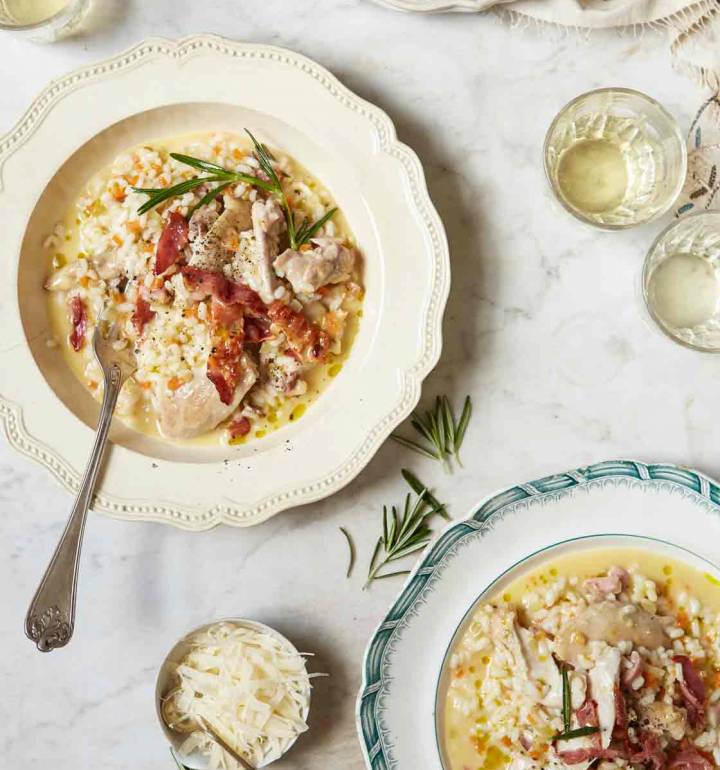 Chicken and pancetta risotto