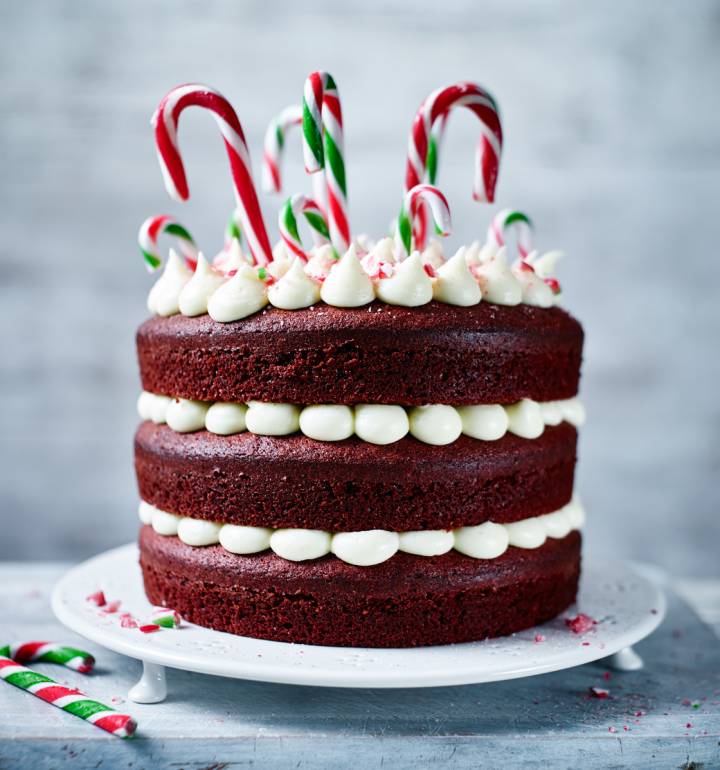 Candy cane cake