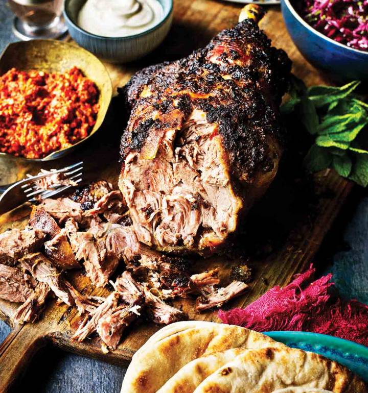Lamb shawarma and harissa pitta