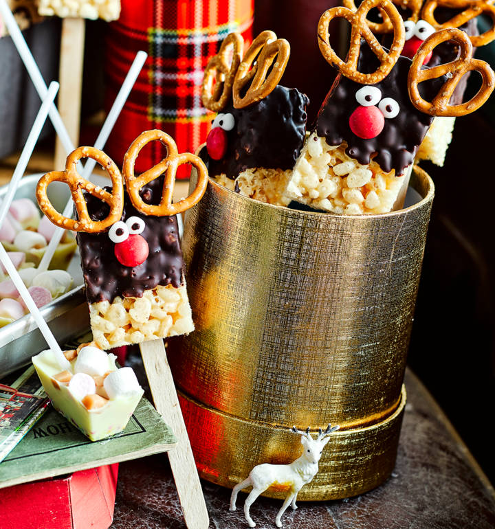 Reindeer crispie pops