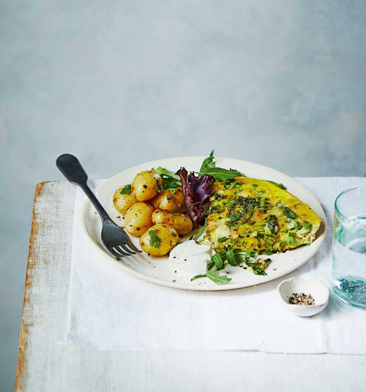 Minted pea frittata