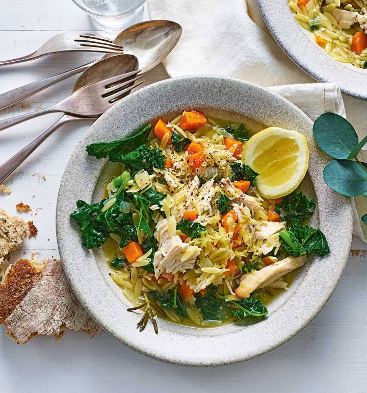 Lemony leftover turkey orzo