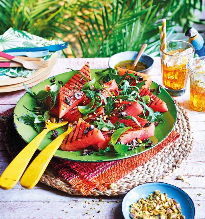 Charred watermelon salad