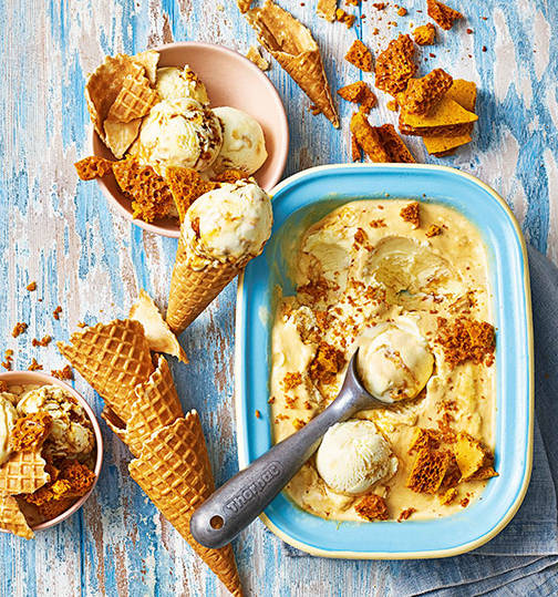 Clotted cream and honeycomb ice cream