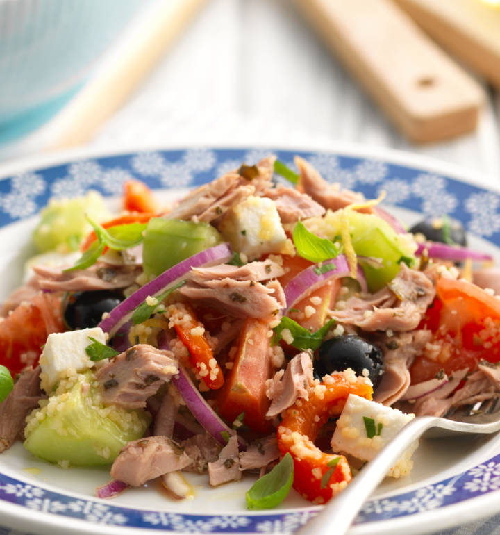 John West tuna and basil Greek-style salad