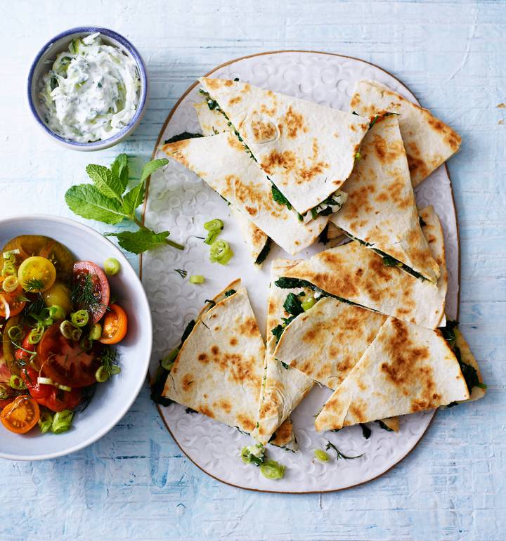 Greek quesadillas