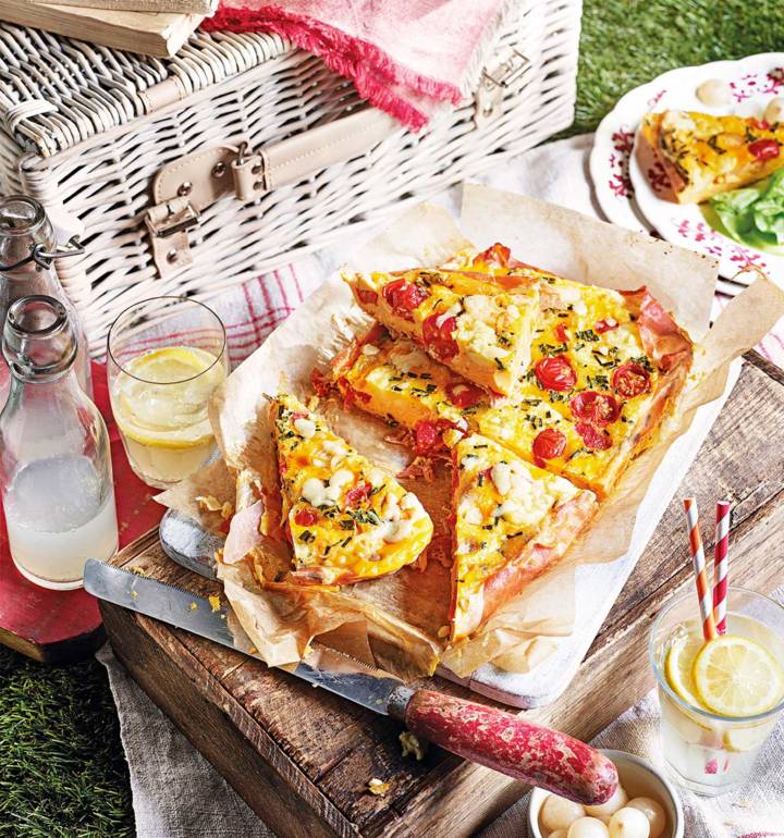 Ploughman's frittata slice