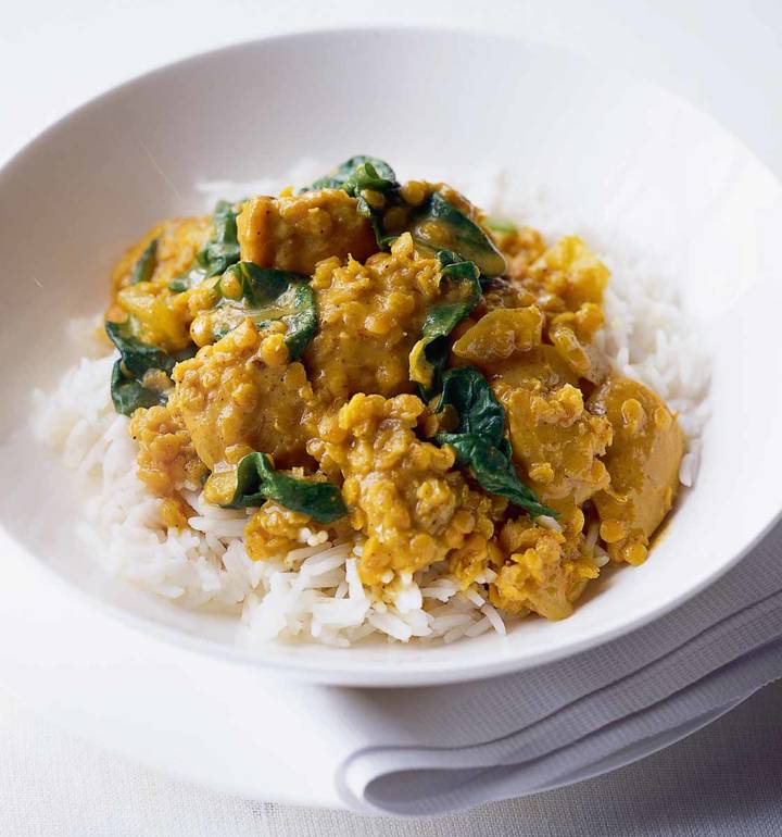 Quick chicken and lentil curry