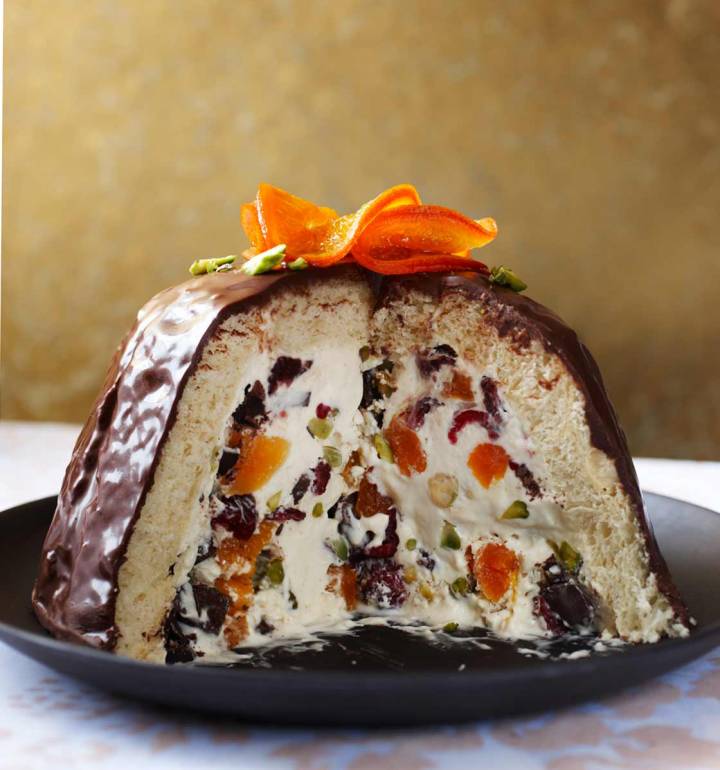 Cheat’s Christmas ice-cream bombe