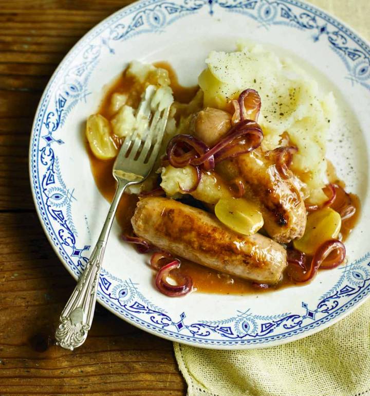 Vineyard sausages and celeriac mash