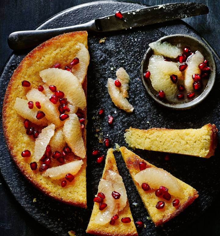 Grapefruit polenta cake