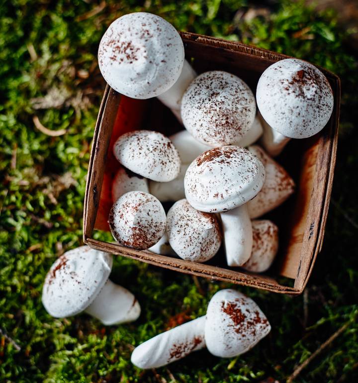 Meringue mushrooms