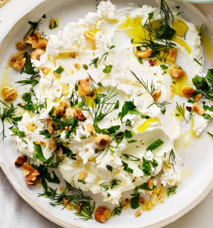 Labneh with herbs and toasted nuts