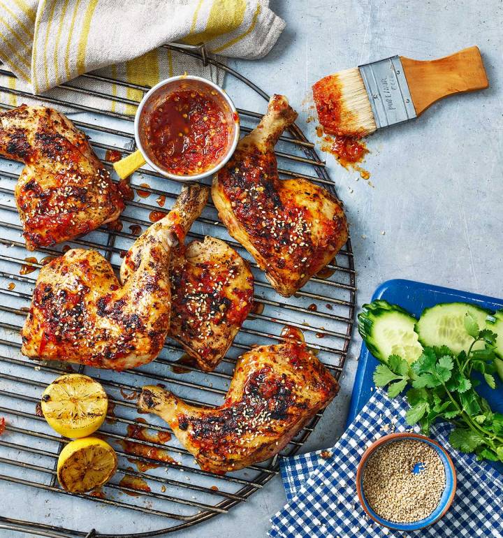 BBQ chicken legs with smoky sambal