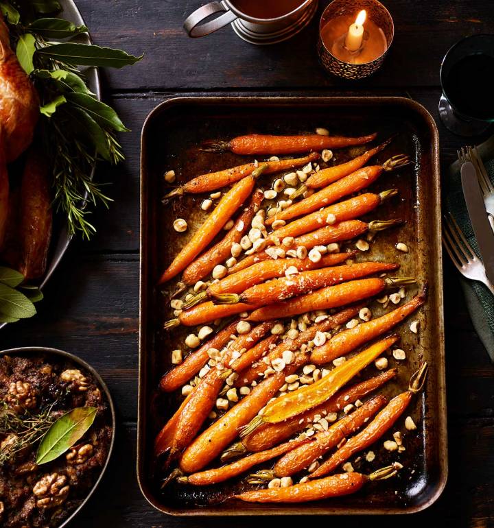 Caramelised brown butter carrots