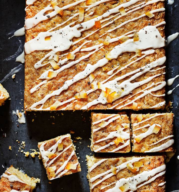 Orange and cardamom traybake