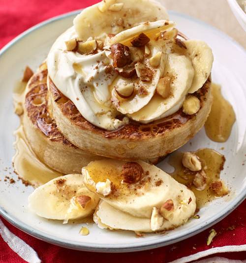 Banana maple crumpets