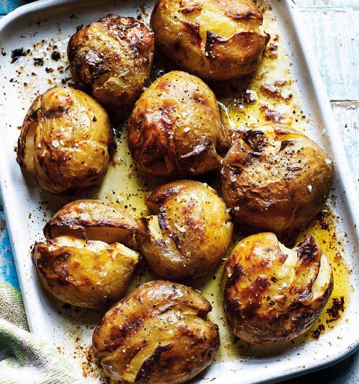 Crispy squashed potatoes