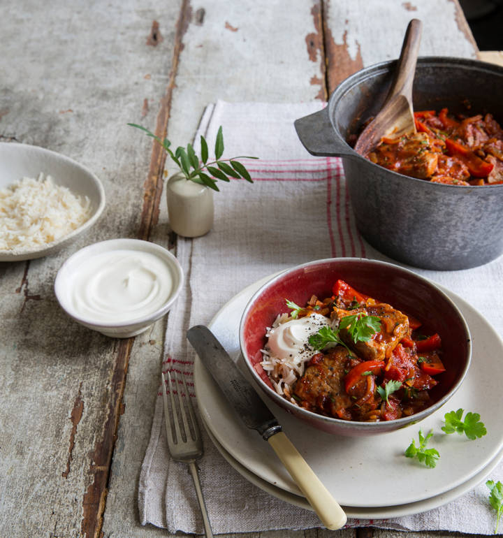 Pork paprika goulash