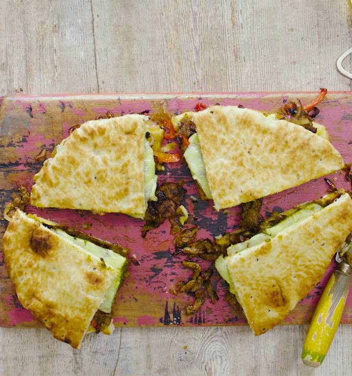 Philadelphia-style Spiced Steak Naanwiches