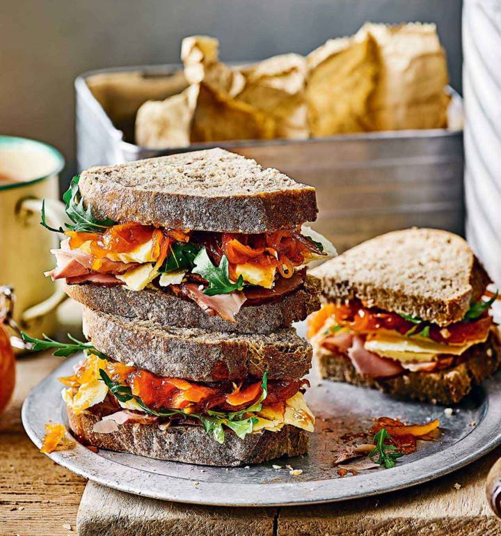 Ploughman’s sandwich with pickled onion relish