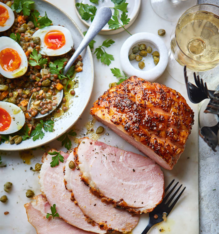 Maple mustard ham and eggs