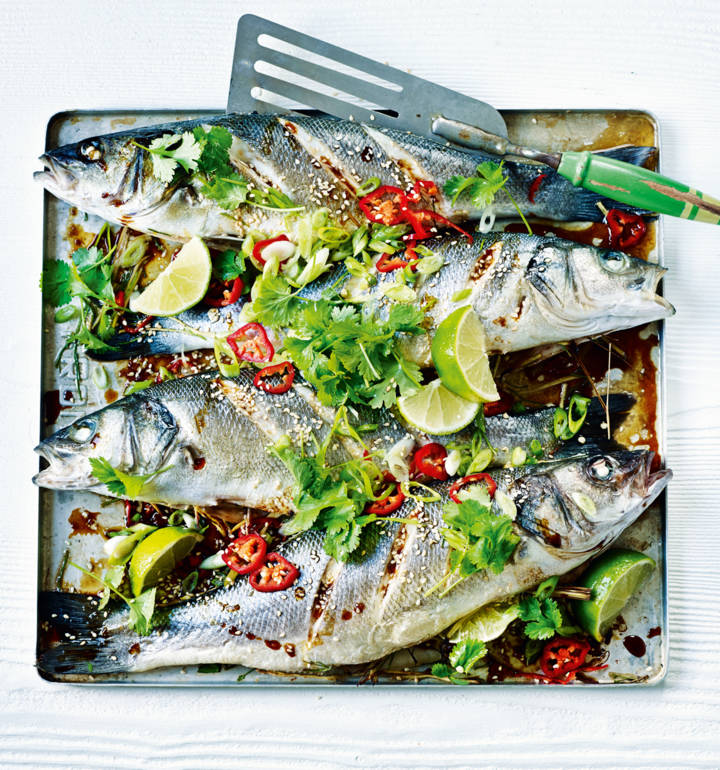 Speedy Asian baked seabass