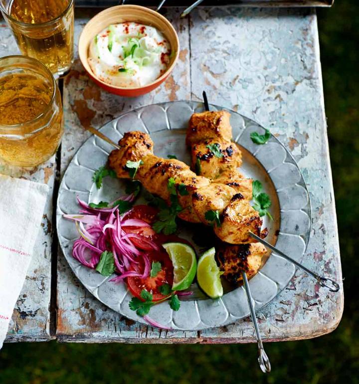 Chicken tikka kebabs