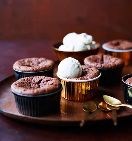 Hot chocolate brownie peanut butter puddings