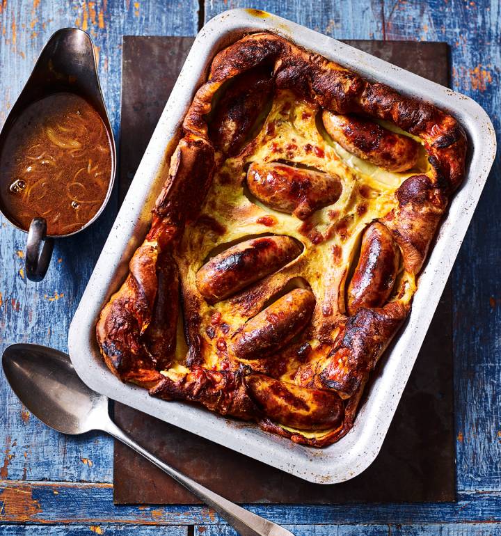 Spanish toad in the hole with sherry gravy