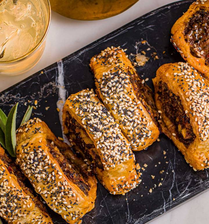Harissa lamb sausage rolls