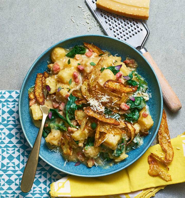 Bacon and spinach 'pottoto'