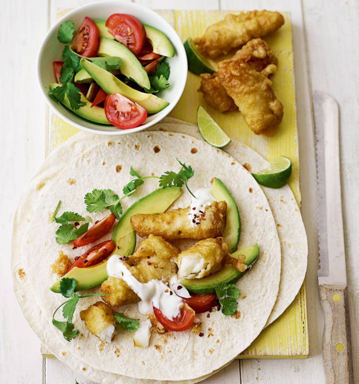 Crispy cod burritos