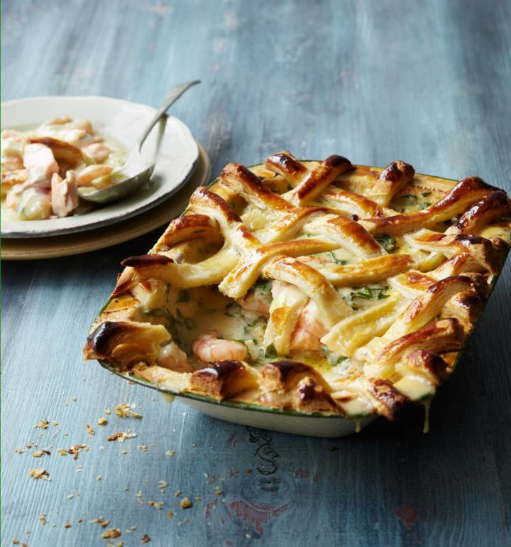 Lattice-topped fish pie
