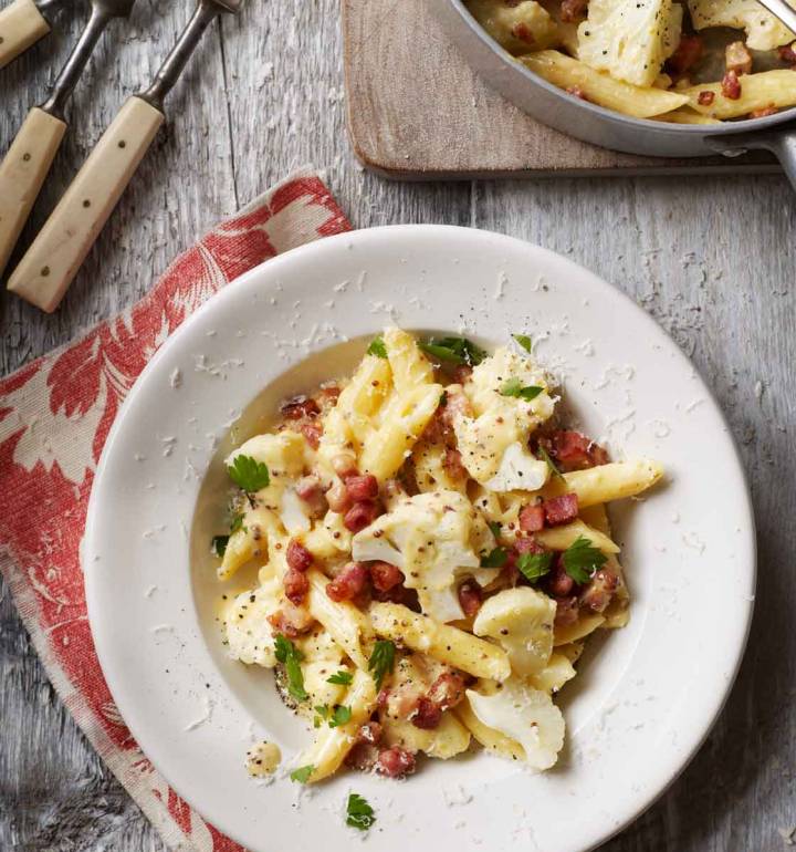 Cauliflower and pancetta carbonara