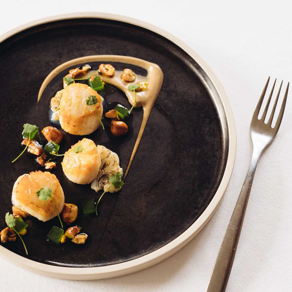 Roasted Cornish scallops