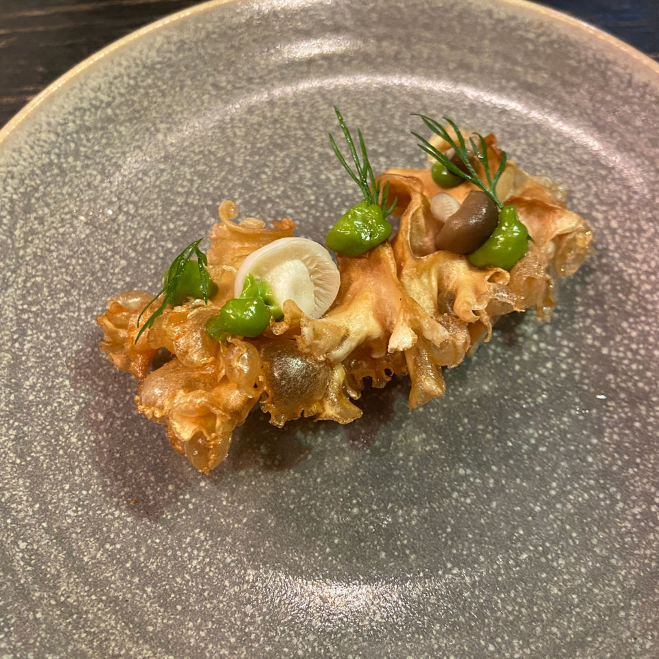 Cauliflower and mushroom canapé