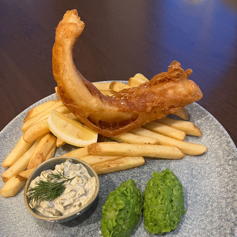 Excellent fish and chips in the hotel’s bistro