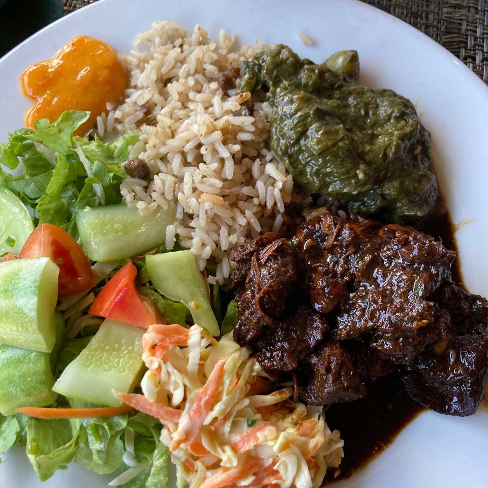 The Creole stew at the weekly buffet