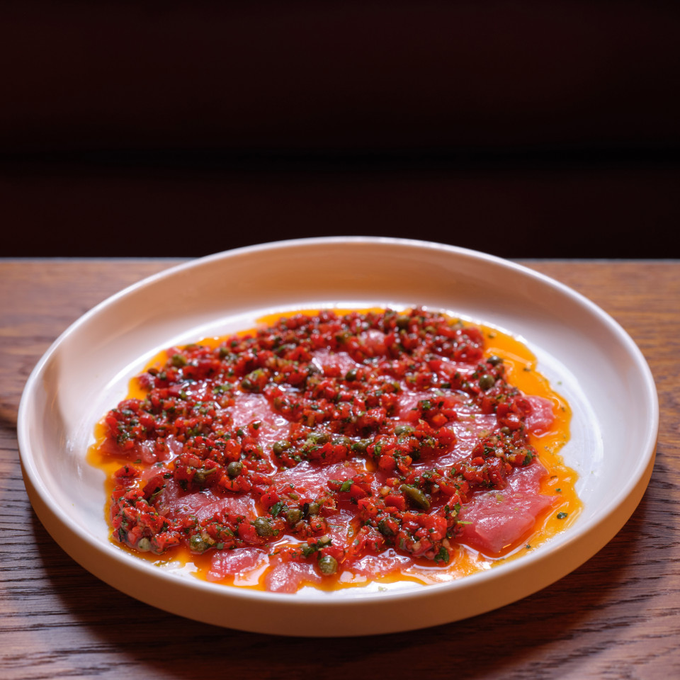 Bluefin tuna carpaccio – slivers of the freshest fish