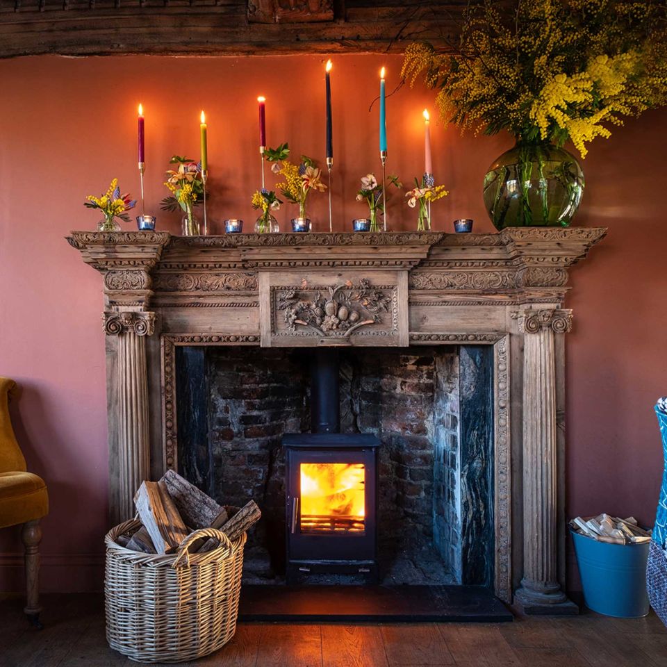 A hearty fireplace to relax by