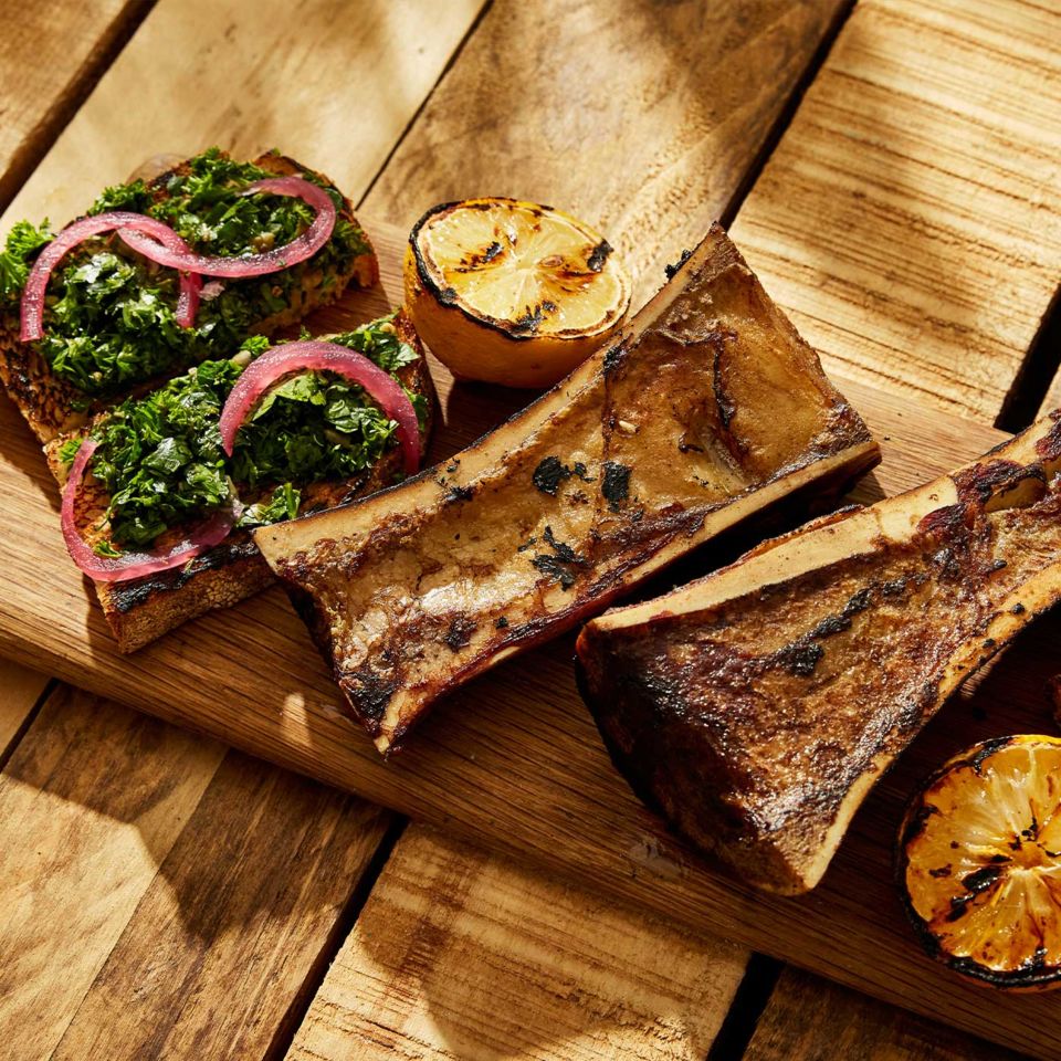 Flame-grilled bone marrow at Jimmy's BBQ Club