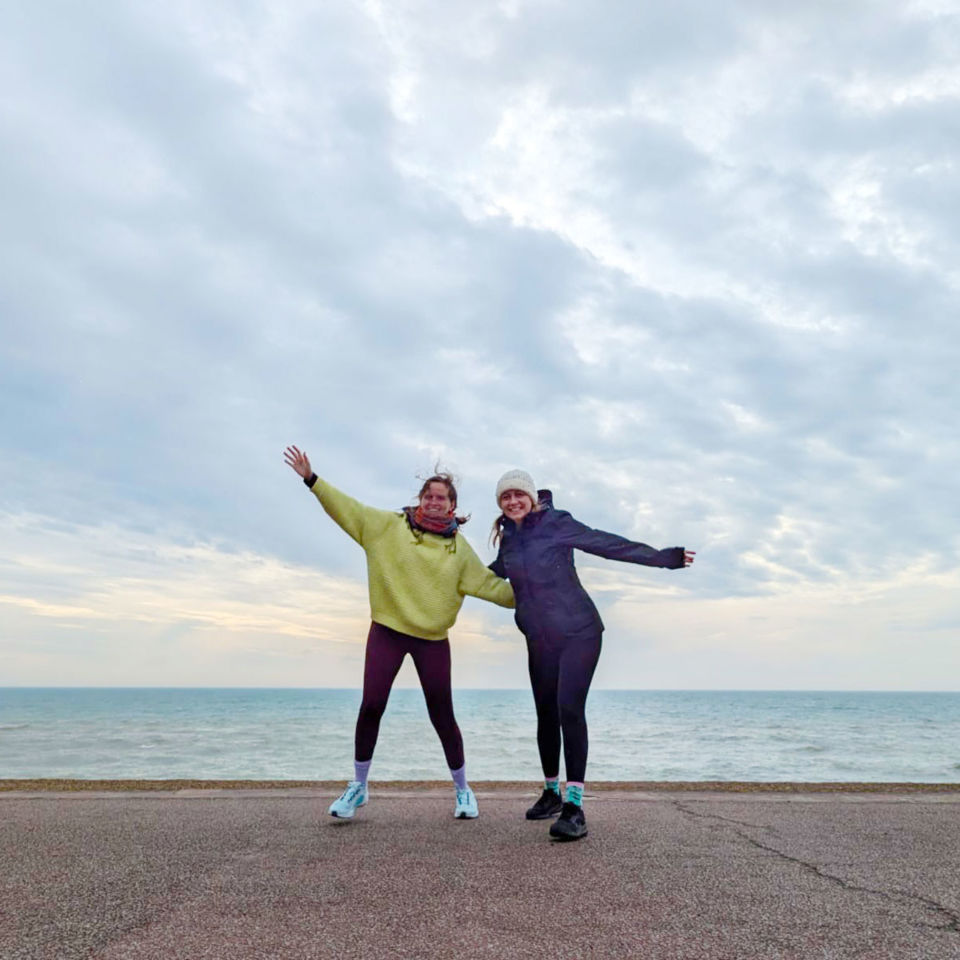 Samantha and Kaleigh on Folkestone seafront