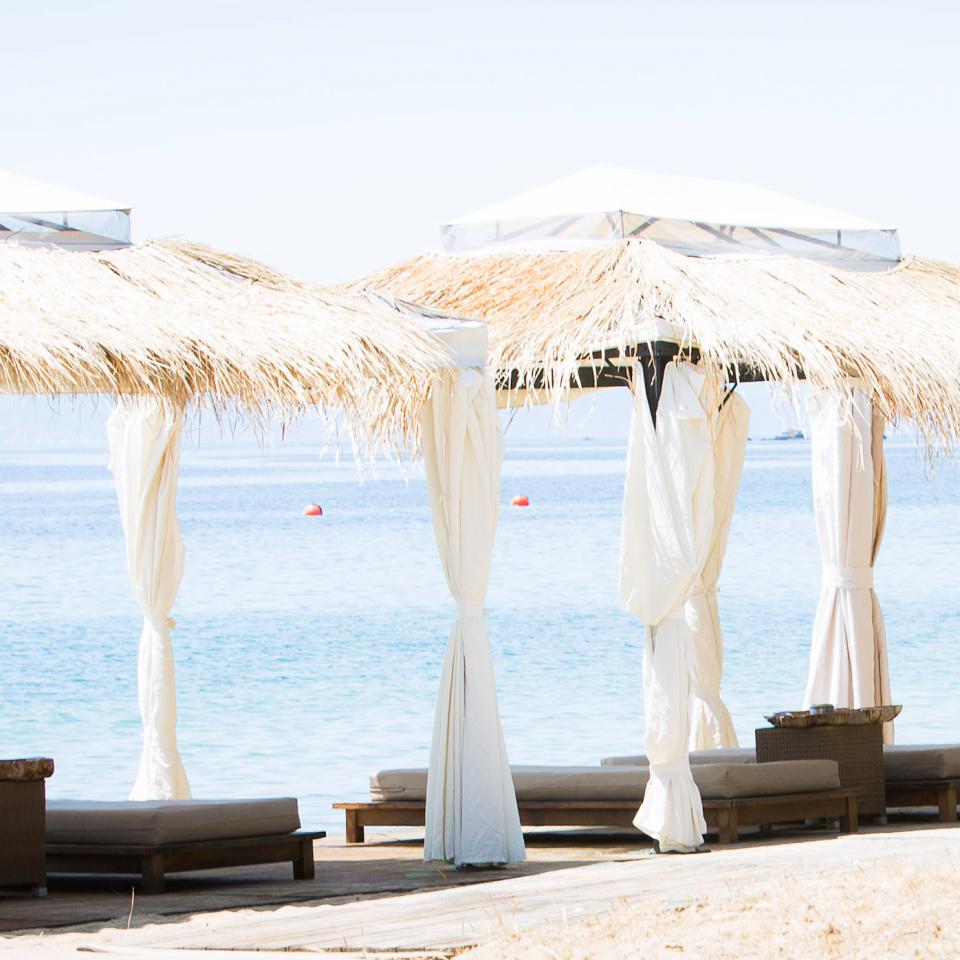 The pristine beach at 'classy' Skiathos Princess Hotel