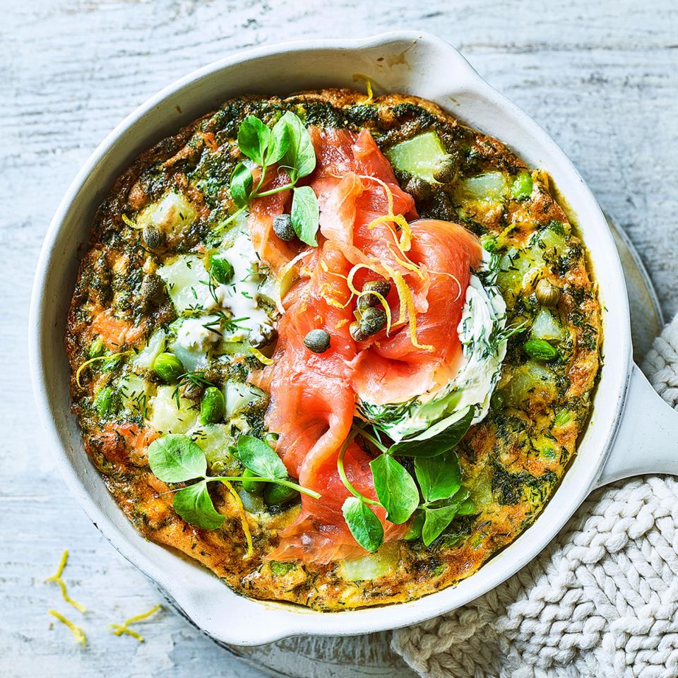 Scandi smoked salmon frittata