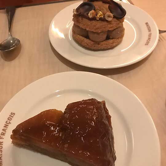 Tarte tatin and Paris Brest