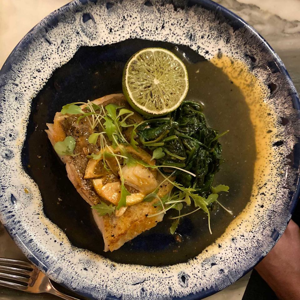 Cod supper at Olio restaurant