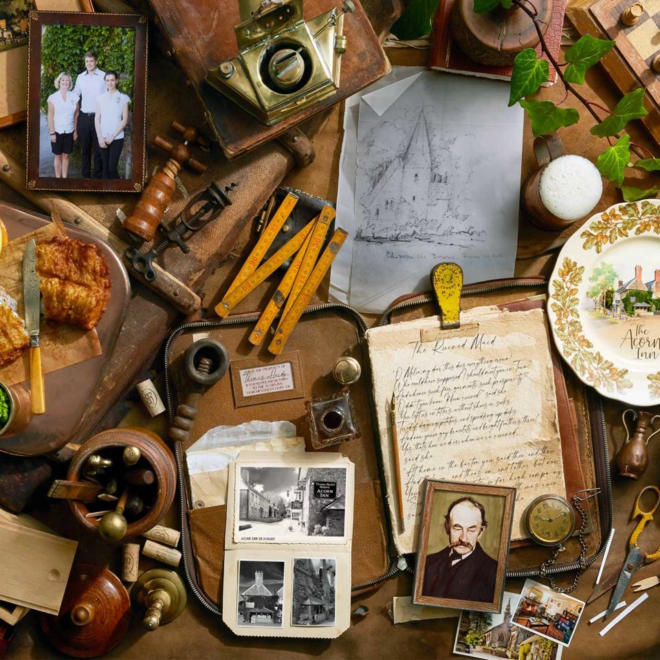 Historic artefacts and gastropub-style food abound at The Acorn Inn
