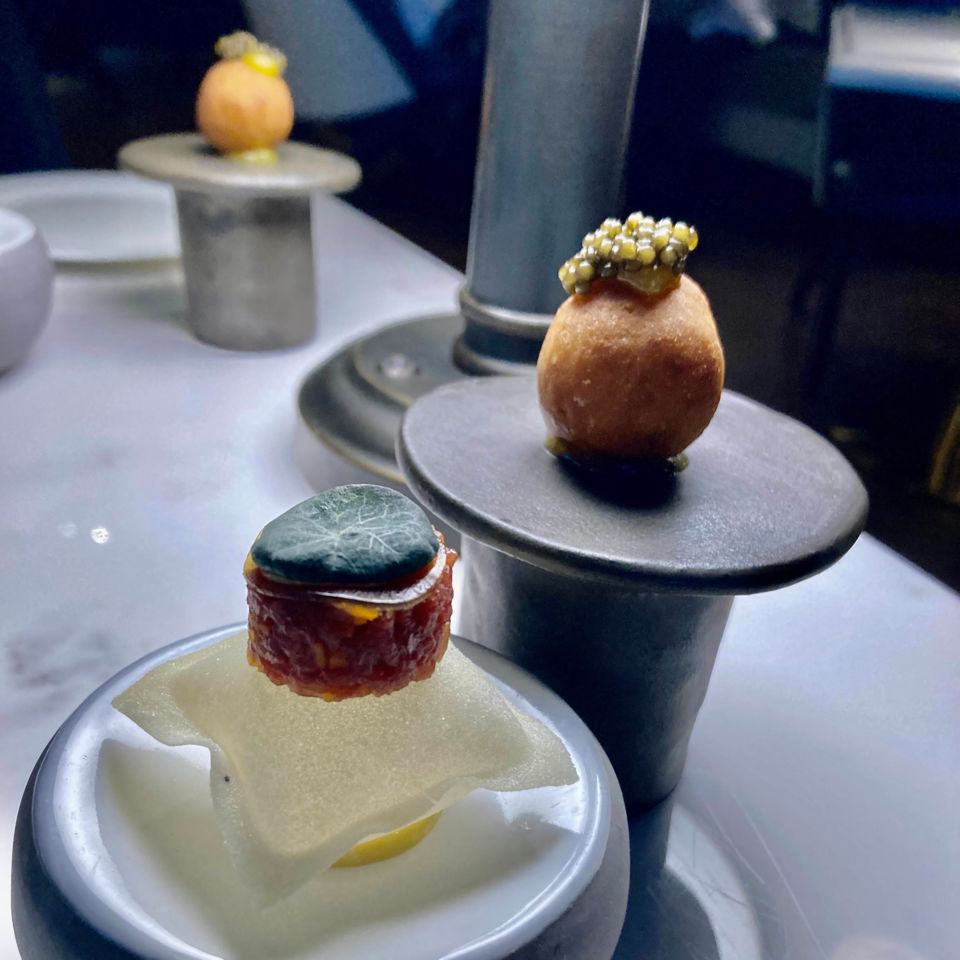 The delicate canapés